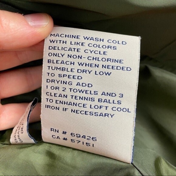 GH Bass Down Puffer Faux Fur Jacket Winter Coat Army Green Size M - Picture 9 of 9